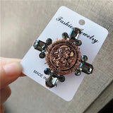 Baroque Style Crystal Collar Pin Brooch Party Jewelry