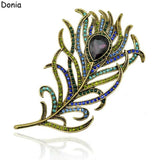 High-end Bridal Brooch Peacock Feather Large Brooch