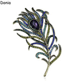 High-end Bridal Brooch Peacock Feather Large Brooch