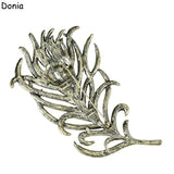 High-end Bridal Brooch Peacock Feather Large Brooch