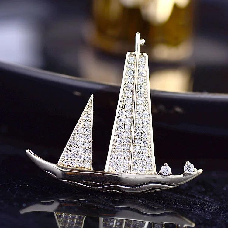 Sailing Sailboat Men's Brooch Suit Pin Clothing Accessories Corsage