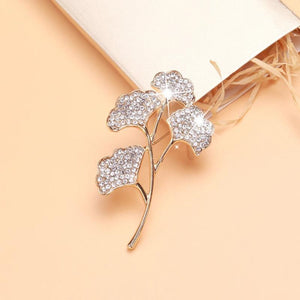 Beaut&Berry Sparkling Gingko Leaves Brooches
