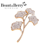 Beaut&Berry Sparkling Gingko Leaves Brooches