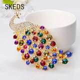 Rhinestone Peacock Badge Brooch Exaggerated Crystal Party Pin
