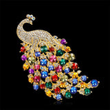 Rhinestone Peacock Badge Brooch Exaggerated Crystal Party Pin