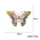 Colorful Big Butterfly Brooch Women Enamel Rhinestone Insects Beauty