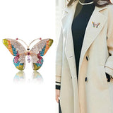 Colorful Big Butterfly Brooch Women Enamel Rhinestone Insects Beauty