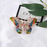 Colorful Big Butterfly Brooch Women Enamel Rhinestone Insects Beauty