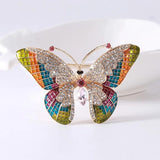 Colorful Big Butterfly Brooch Women Enamel Rhinestone Insects Beauty
