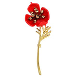Red Bouquet Enamel Brooches Metal Flowers Banquet Brooch Pins For Women And Men