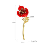 Red Bouquet Enamel Brooches Metal Flowers Banquet Brooch Pins For Women And Men