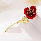 Red Bouquet Enamel Brooches Metal Flowers Banquet Brooch Pins For Women And Men