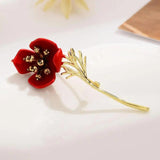 Red Bouquet Enamel Brooches Metal Flowers Banquet Brooch Pins For Women And Men