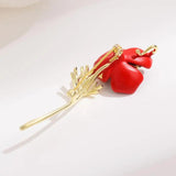 Red Bouquet Enamel Brooches Metal Flowers Banquet Brooch Pins For Women And Men