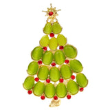 Opal Christmas Tree Brooch Vintage Pin Winter Coat Accessories