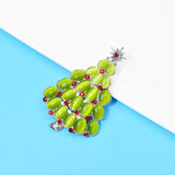 Opal Christmas Tree Brooch Vintage Pin Winter Coat Accessories
