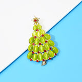 Opal Christmas Tree Brooch Vintage Pin Winter Coat Accessories