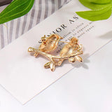 Multicolor Couple Birds Enamel Brooches for Women Kids