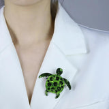 Acrylic Swimming Turtle Brooches Women Unisex Lovely Animal Pin