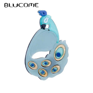 Stylish Peacock Shape Acrylic Women Brooch