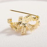 Lucky Knot Zircon Small Brooch CZ Bowknot Broochpin