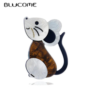 Mouse with Long Tail Acrylic Brooch for Women