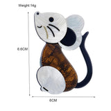 Mouse with Long Tail Acrylic Brooch for Women