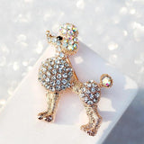 Rhinestone Poodle Dog Women's Brooch Pin Animal Jewelry