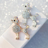 Rhinestone Poodle Dog Women's Brooch Pin Animal Jewelry