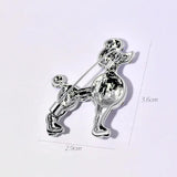 Rhinestone Poodle Dog Women's Brooch Pin Animal Jewelry