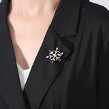 Rainbow Snowflake CZ Crystal Brooch Pin Wedding Bridal Accessories Gift