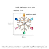 Rainbow Snowflake CZ Crystal Brooch Pin Wedding Bridal Accessories Gift