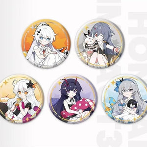 Honkai Impact3 Women Brooch Enamel Pins Initial Pendant Metal Broches