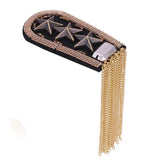 2pcs Star Epaulette Tassel Shoulder Brooch Epaulet Spikes