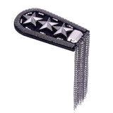 2pcs Star Epaulette Tassel Shoulder Brooch Epaulet Spikes