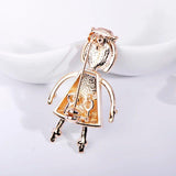 Lovely Nurse Cap Girl Shape Brooch Enamel Crystal Jewelry