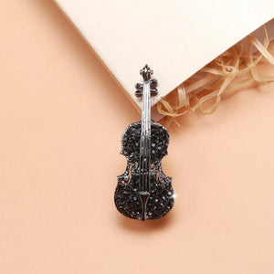 Beaut&Berry Rhinestone Guitar Brooches for Men Women