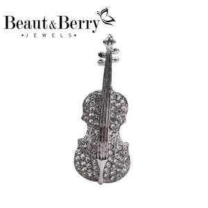 Beaut&Berry Rhinestone Guitar Brooches for Men Women