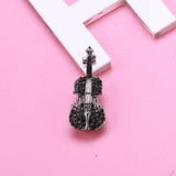 Beaut&Berry Rhinestone Guitar Brooches for Men Women