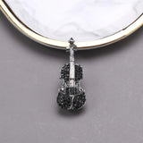 Beaut&Berry Rhinestone Guitar Brooches for Men Women