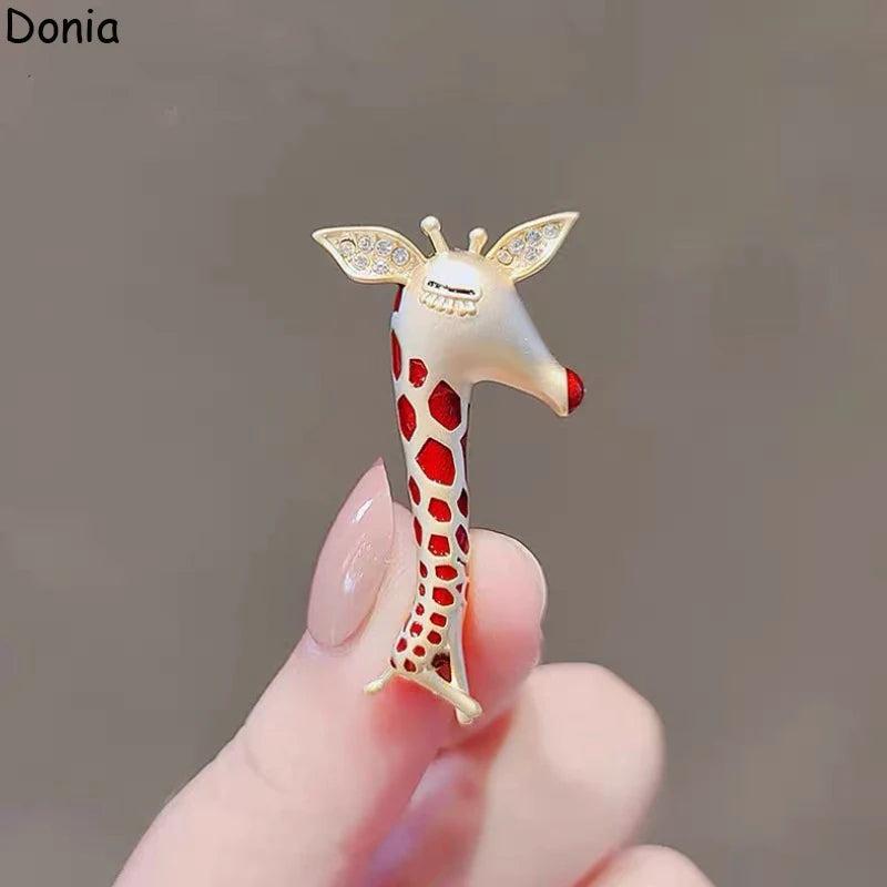 Donia Jewelry Enamel Fawn Brooch Animal Clothing Accessories Ladies Hat Pin