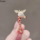 Donia Jewelry Enamel Fawn Brooch Animal Clothing Accessories Ladies Hat Pin