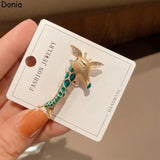 Donia Jewelry Enamel Fawn Brooch Animal Clothing Accessories Ladies Hat Pin