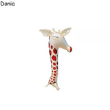 Donia Jewelry Enamel Fawn Brooch Animal Clothing Accessories Ladies Hat Pin