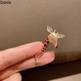 Donia Jewelry Enamel Fawn Brooch Animal Clothing Accessories Ladies Hat Pin