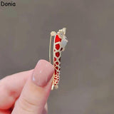 Donia Jewelry Enamel Fawn Brooch Animal Clothing Accessories Ladies Hat Pin