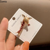 Donia Jewelry Enamel Fawn Brooch Animal Clothing Accessories Ladies Hat Pin