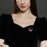 Retro Zircon Corsage Anti-slip Collar Pin Small Brooches for Women Dress Coat