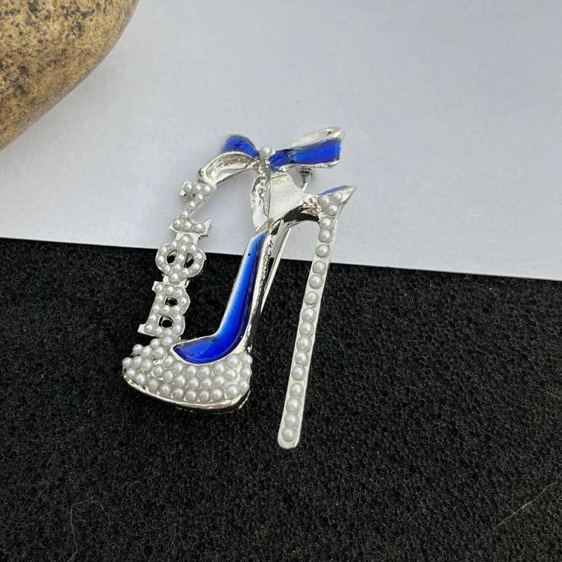 Customizable ZOB Greek Letters Rhinestone Pearl Heels Lapel Pin