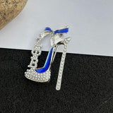 Customizable ZOB Greek Letters Rhinestone Pearl Heels Lapel Pin